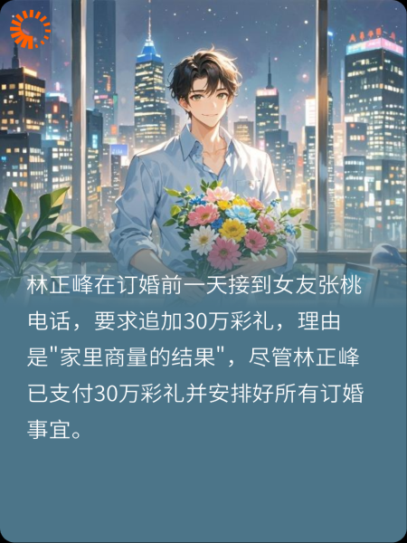 订婚前一天，女友对我说，得加钱