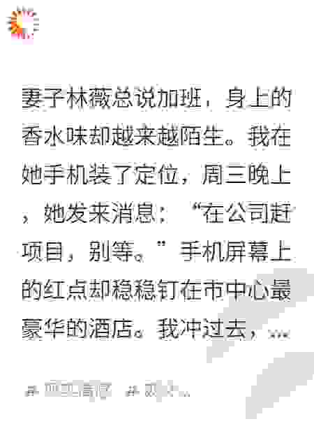 妻子说去加班，定位却在酒店
